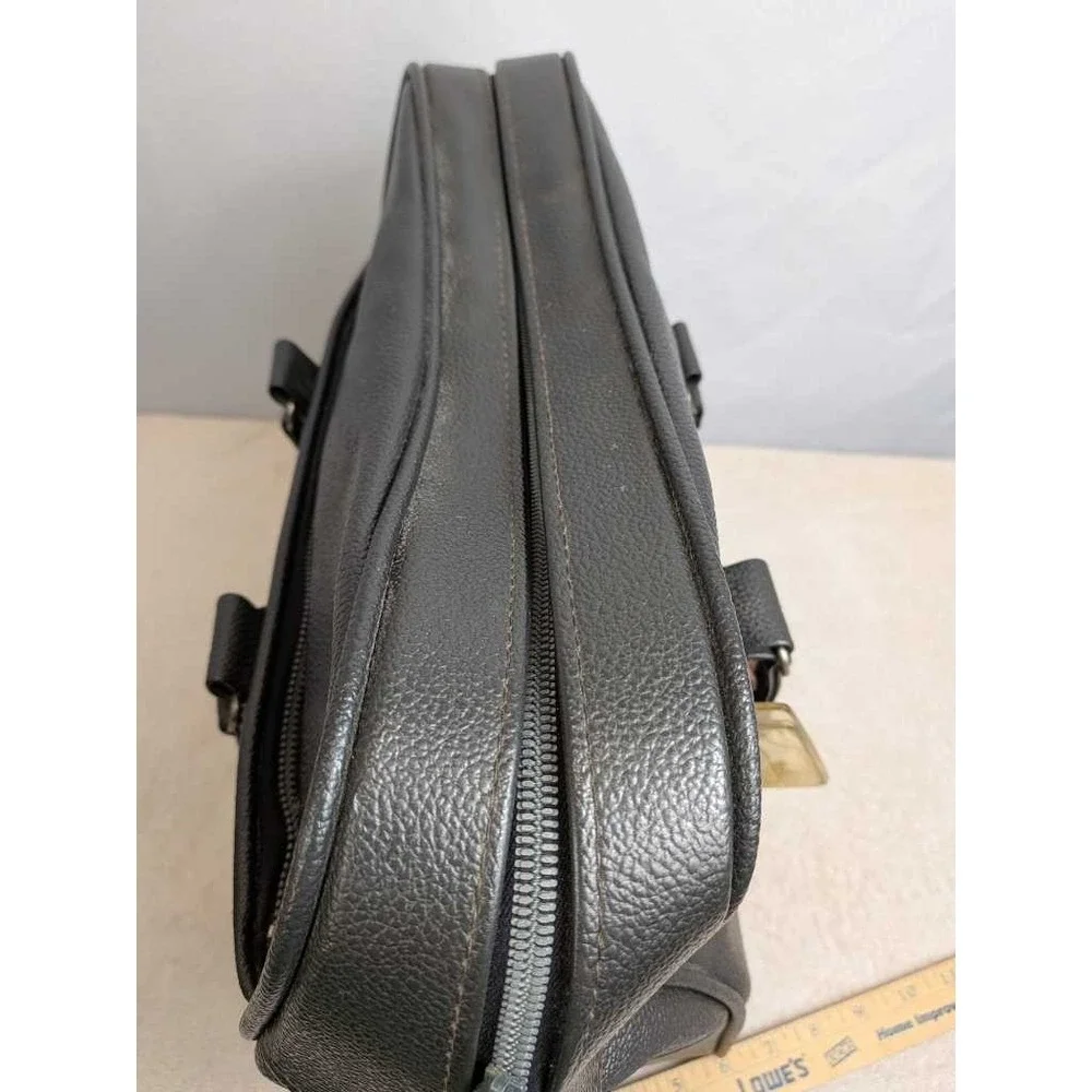 Samsonite Black Pebbled Faux Leather Briefcase Satchel With Lock Key‎
